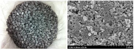 2차운전 후 회수된 리포머 튜브 중간부 충진 성형 촉매의 외형과 표면