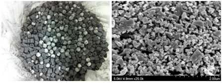 2차운전 후 회수된 리포머 튜브 하부 충진 성형 촉매의 외형과 표면
