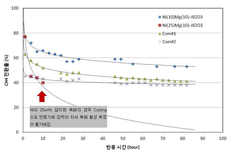 Ni 계 개질 촉매에 대한 장기 안정성 평가