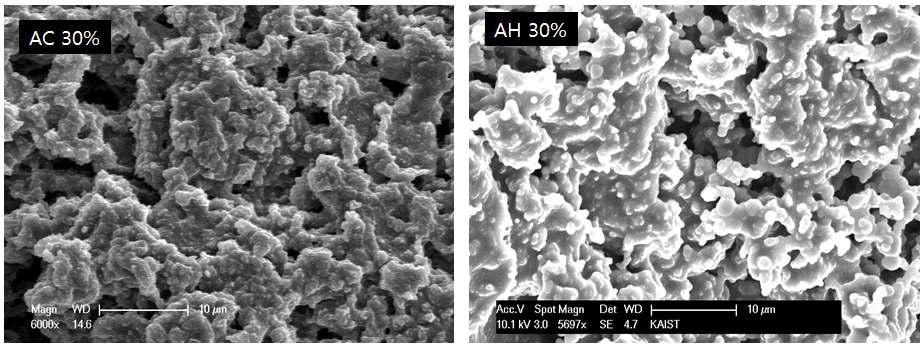 PEGDE crosslinked polymer. AC, AH pore former 이용