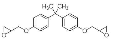 Bisphenol A diglycidyl ether (BADGE)의 구조