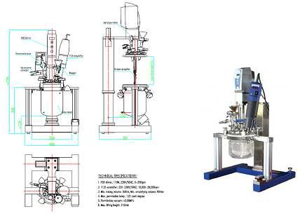 나노분산 슬러리 scale-up mixer 설계안 및 제조품