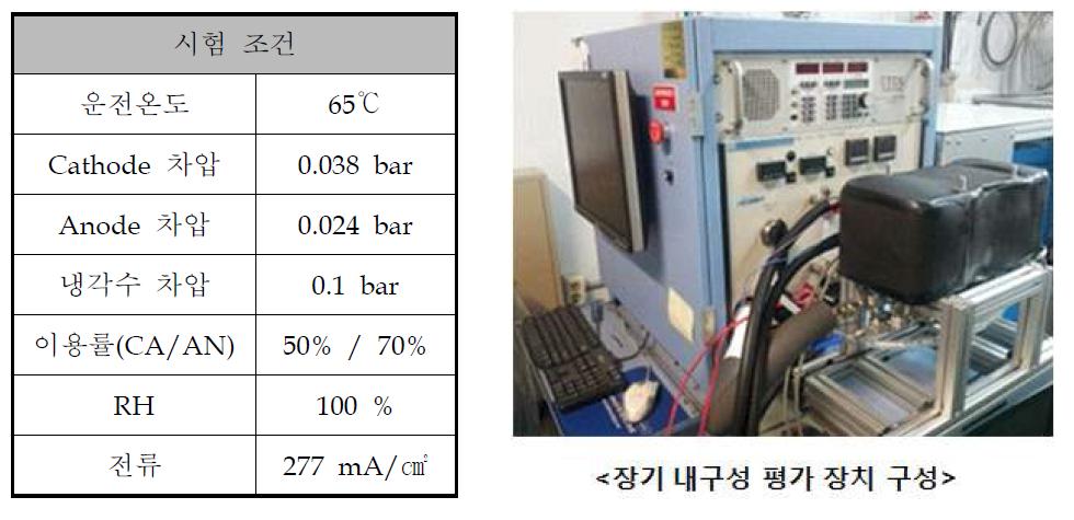 장기성능 평가 시험 조건 및 장치 구성