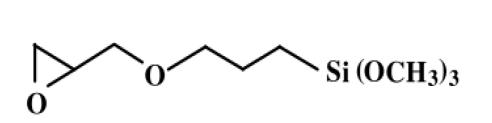 A-187(฀ -glycidyloxypropyl-trimethoxysilane)의 구조식