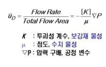 Resin 유동 현상 지배 방정식