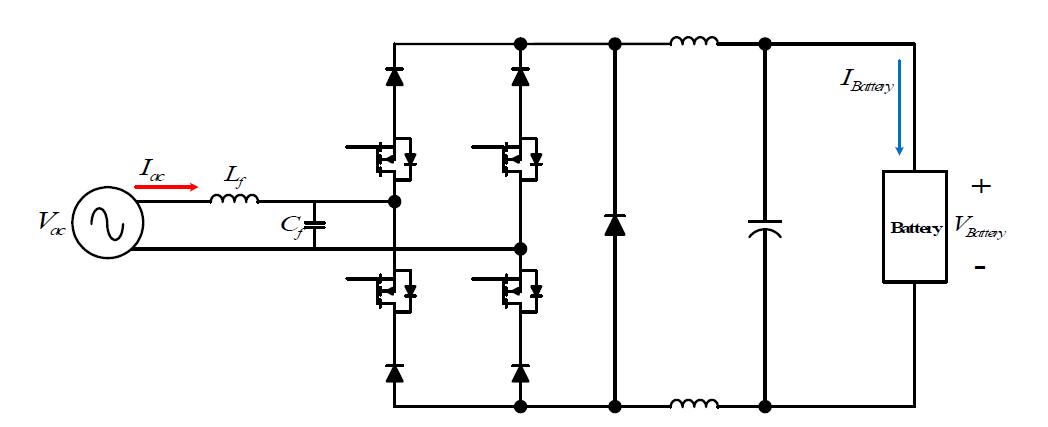 AC/DC PWM 강압형 컨버터 충전장치의 회로 구성