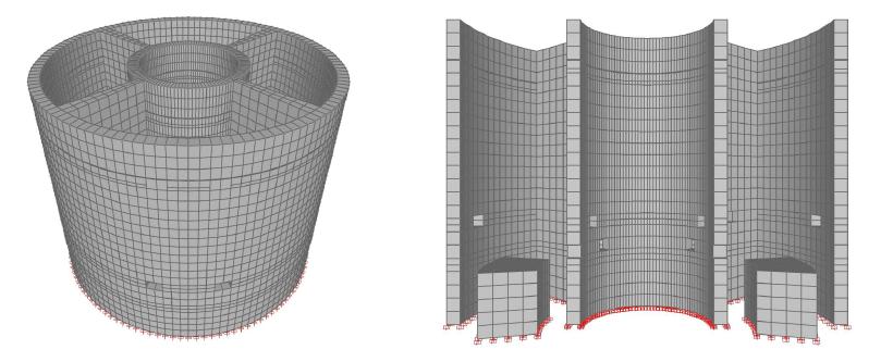 내부 차폐벽의 FEM 3D모델