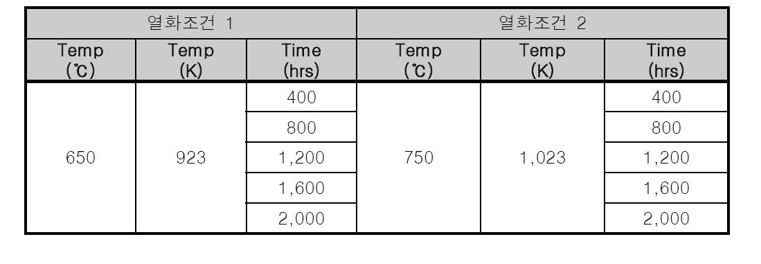 열화시험 조건