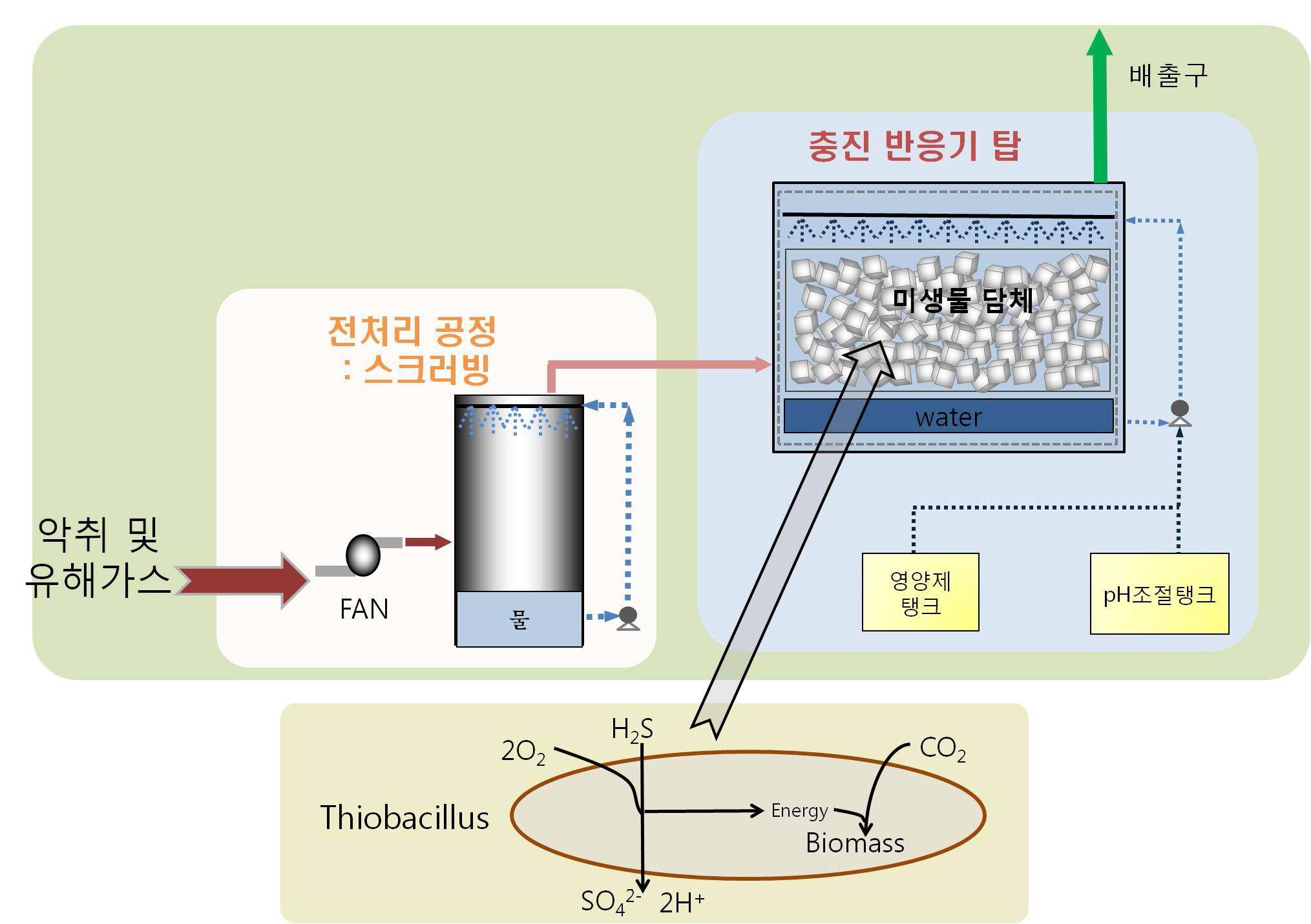 바이오필터 흐름도 및 메카니즘