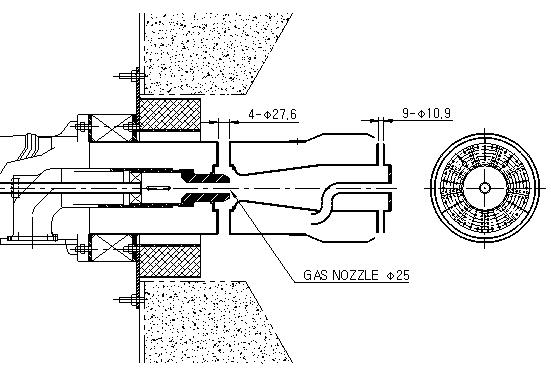 25mm 직경 가스 노즐 적용 도면