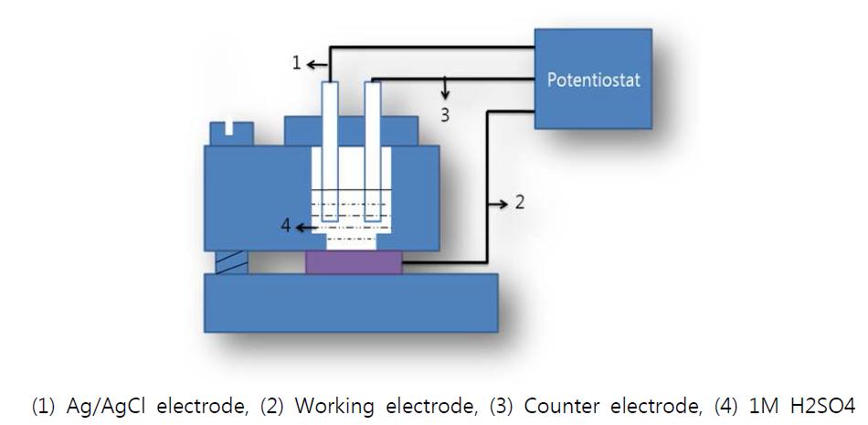 Electrochemical cell for measuring surface corrosion