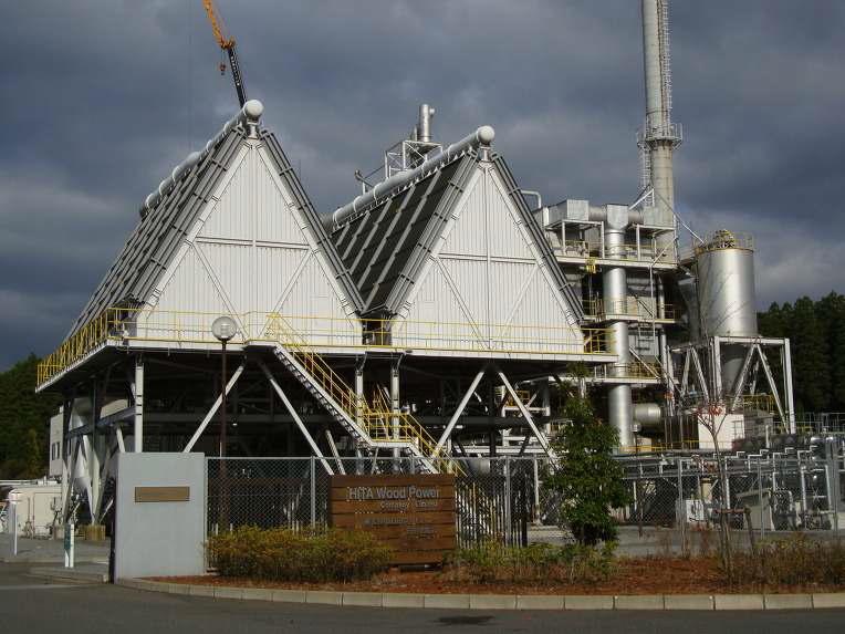 일본 오이타현 히타시의 목재바이오매스 열병합 발전소