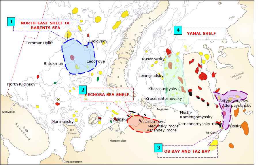 러시아 북극해 연안 석유?가스 매장지역