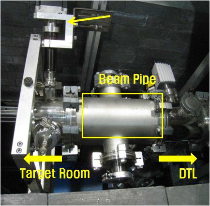 20MeV beam line에 삽입된 빔 파이프