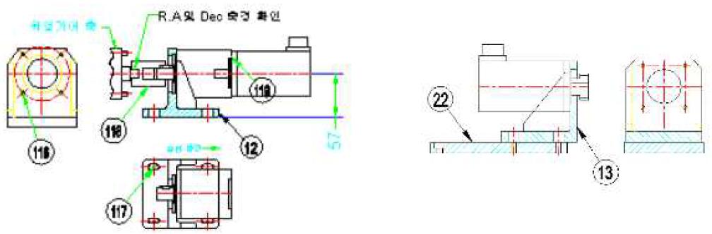 적경/적위축 모터 마운트