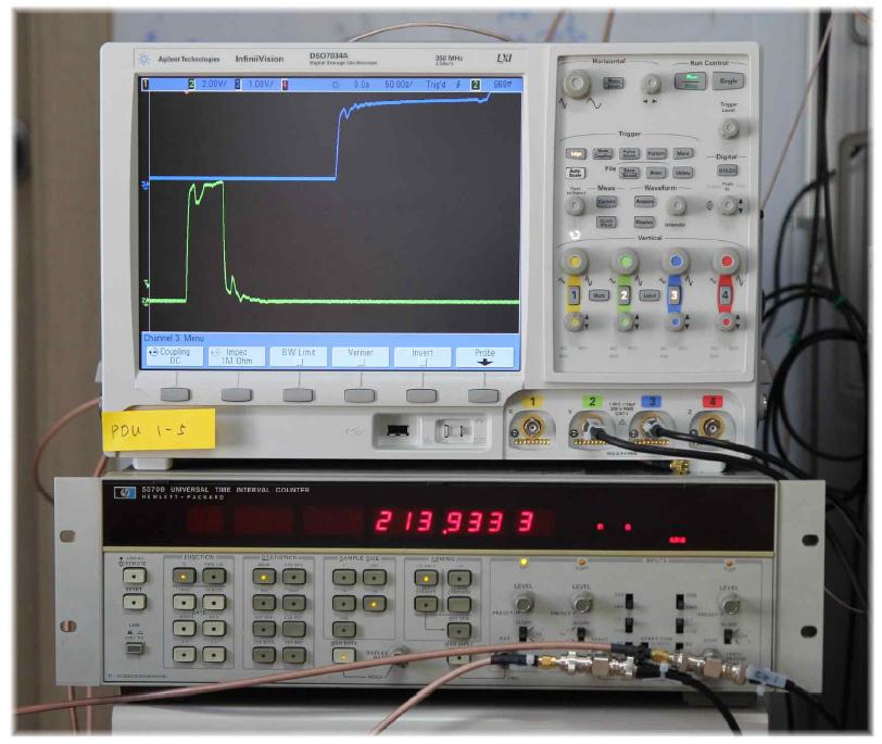 PDU T1 지연 신호 측정값 과 파형(START)