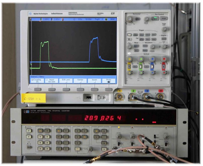 IC-TP-1(TP-PD-1)의 신호 지연 측정값과 파형