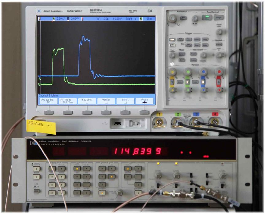 PD-IC-1의 지연 신호 측정값과 파형