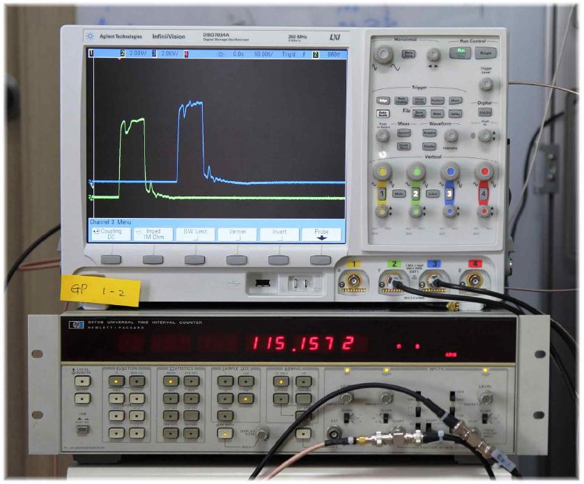 GP-ET-1의 지연 신호 측정값과 파형