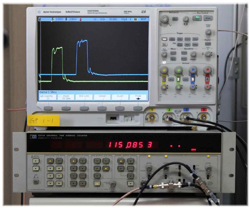 GP-ET-2의 지연 신호 측정값과 파형