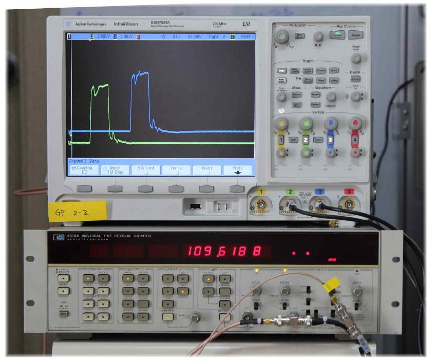 CP-IC-3의 지연 신호 측정값과 파형