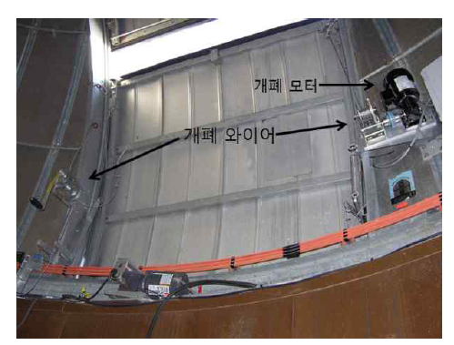 바깥에서 본 돔의 하부 셔터