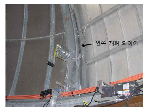 왼쪽 개폐 와이어 장치