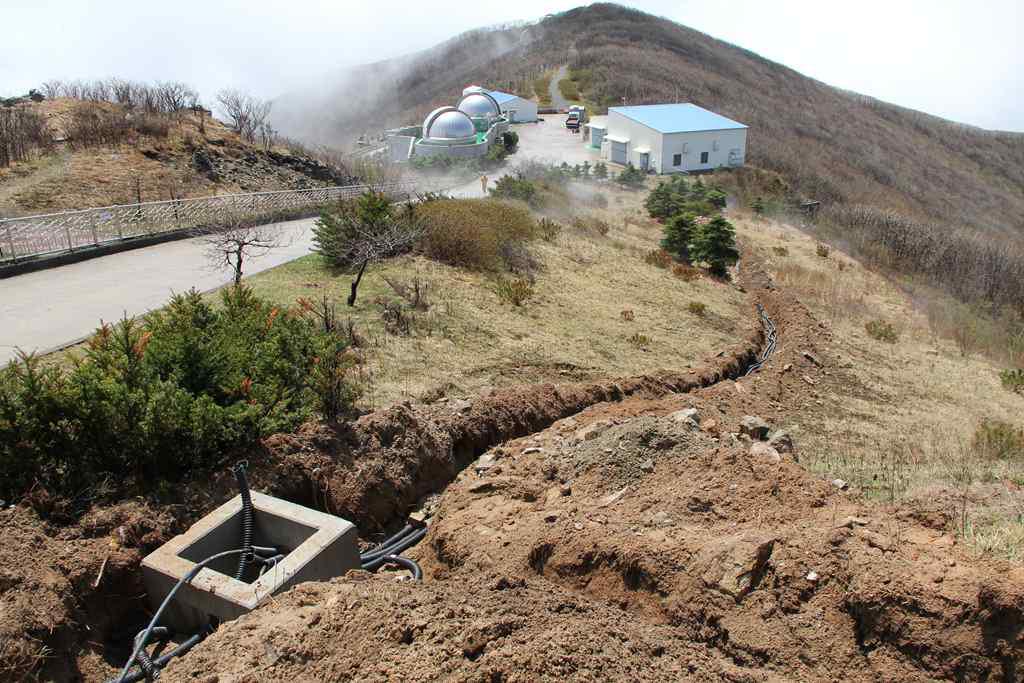 간선 작업 터파기
