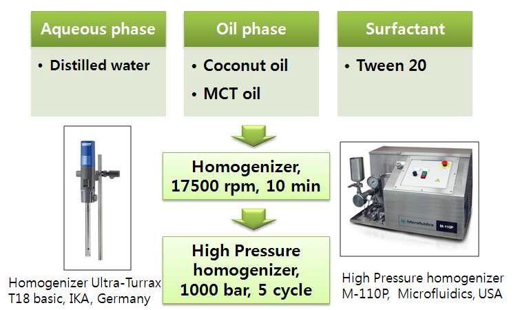 Manufacturing process of Curcumin nno emulsion.