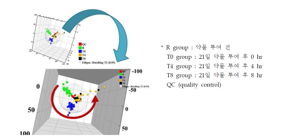 Multivariate analysis (PLS-DA) 3D plot.