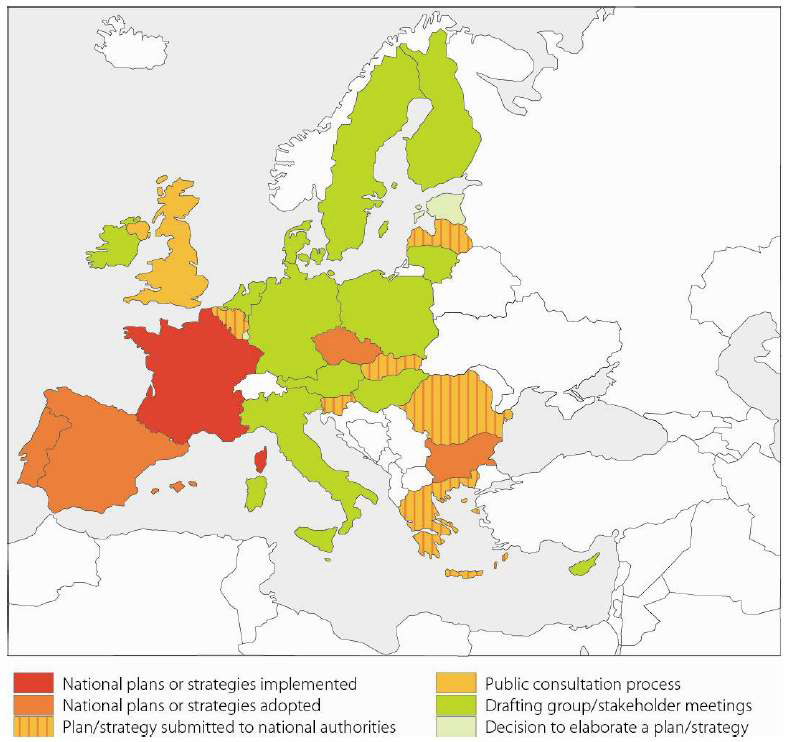 EU 회원국 희귀질환에 대한 국가별 정책 혹은 전략 발전 상황