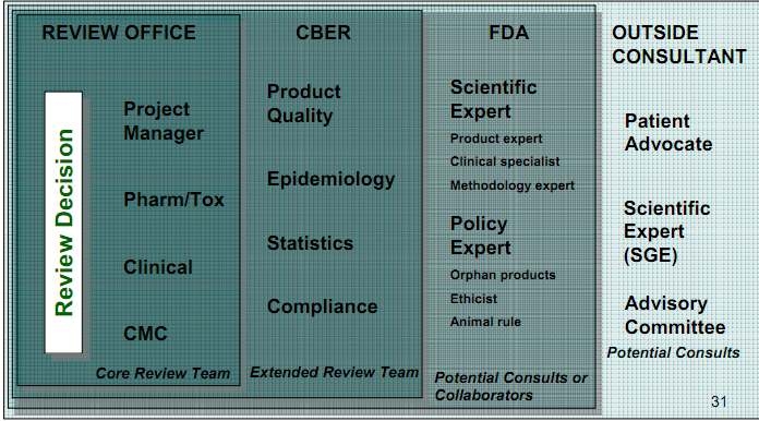 FDA/CBER review team