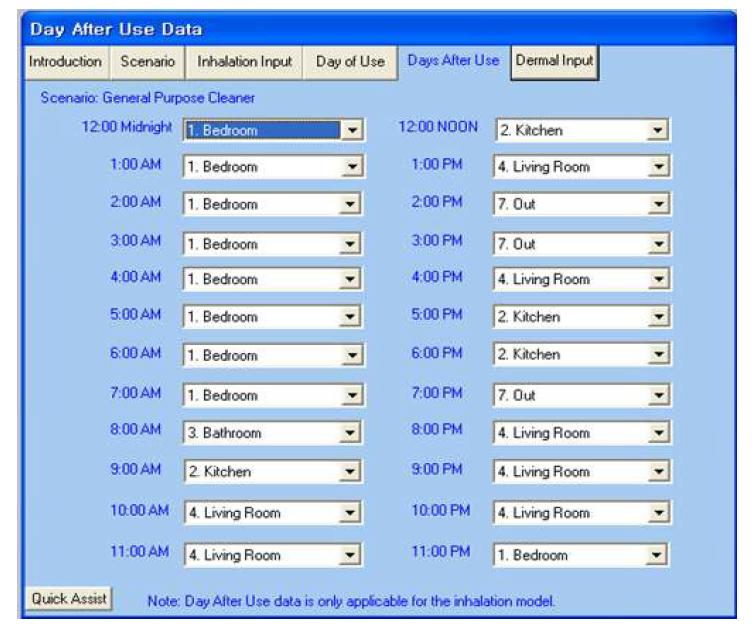 CEM 평가 화면 예시- Day after use data 입력