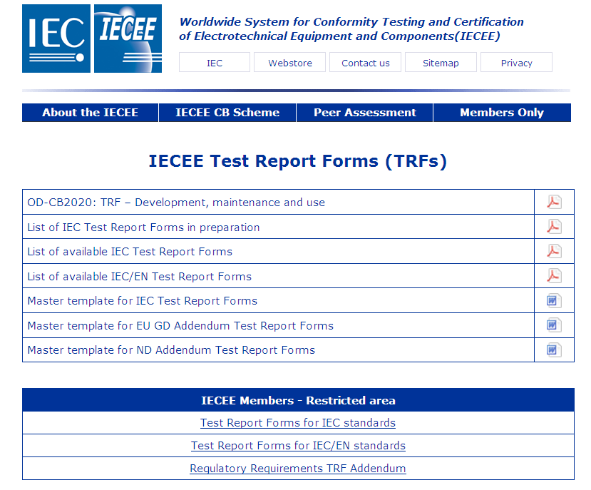 IECEE 홈페이지