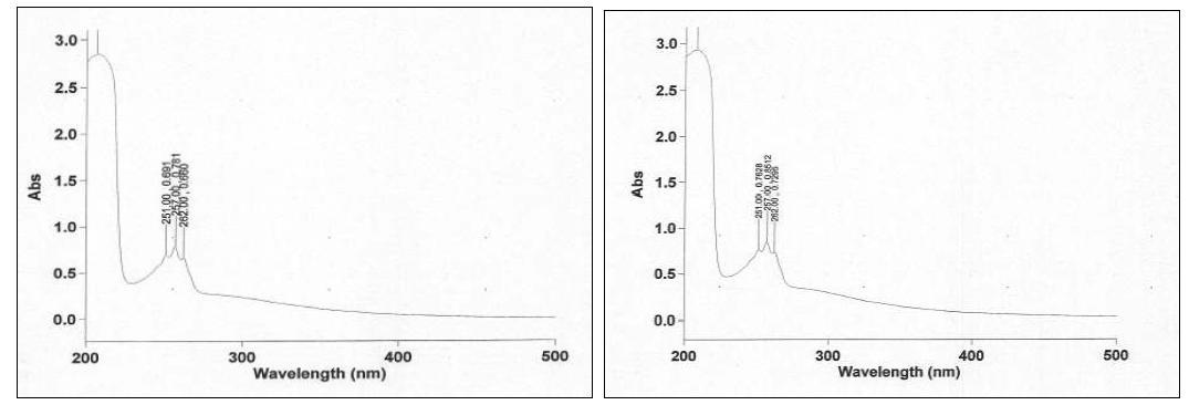 UV spectrum of Ephedrine HCl RS & sample