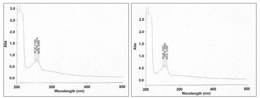 UV spectrum of Ephedrine sulfate USP RS & sample