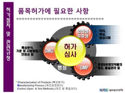 품목 허가에 필요한 사항