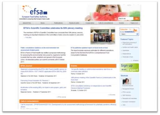 EFSA 홈페이지