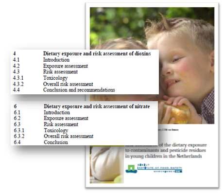 Risk assessment of the dietary exposure to contaminants and pesticide residues in young children in the Netherlands