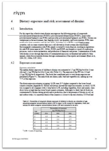 Dioxin exposure assessment