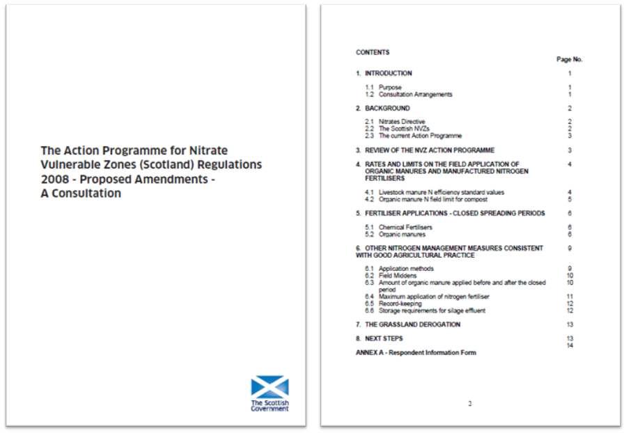 The Action Programme for Nitrate Vulnerable Zones (Scotland) Regulations 2008