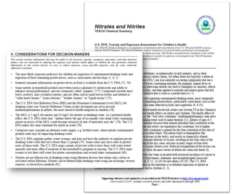 Nitrates and Nitrites TEA CH Chemical Summary