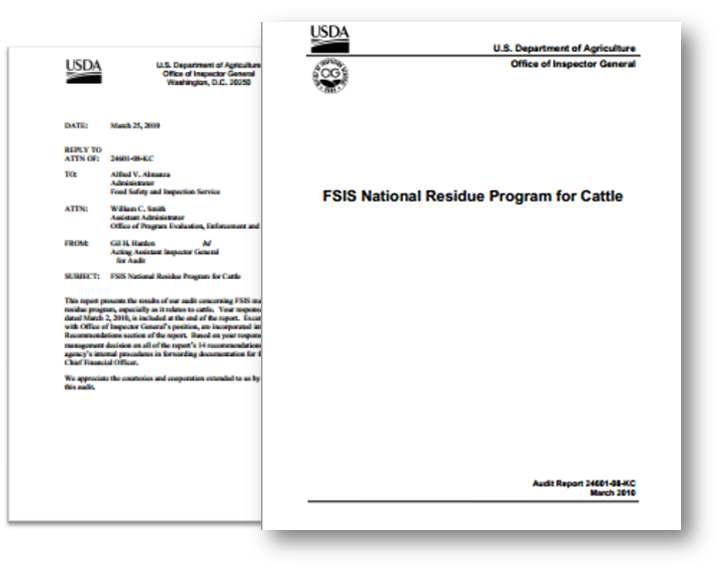 FSIS National Residue Program for Cattle