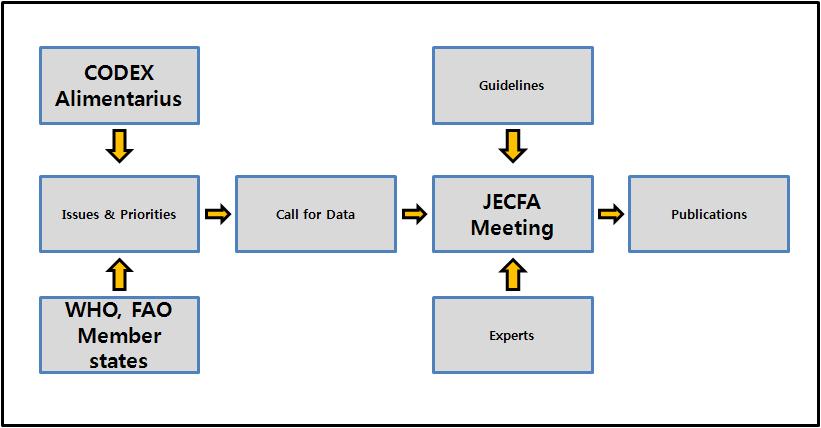 JECFA의 식품안전평가 공정 흐름도