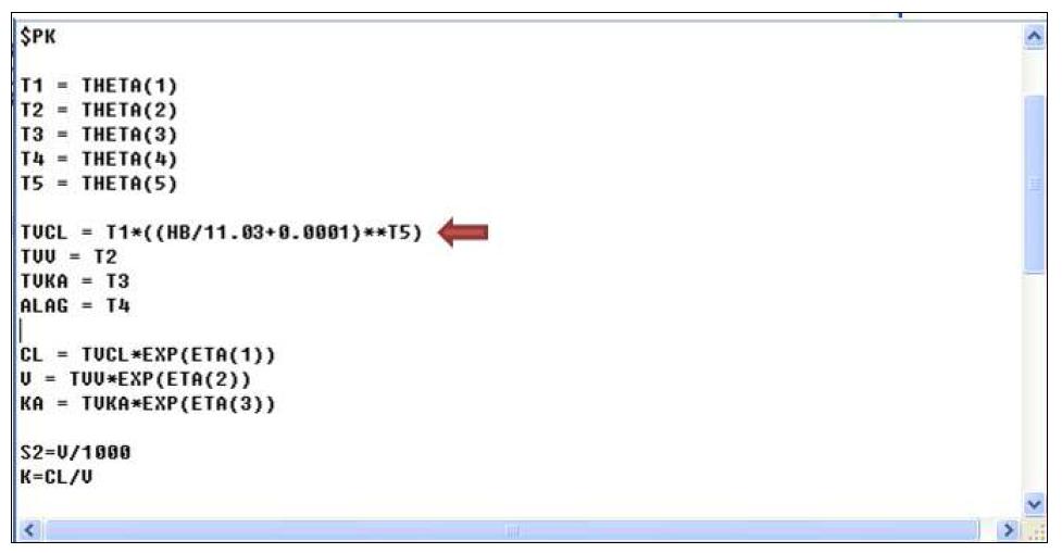 공변량 power function model 예시