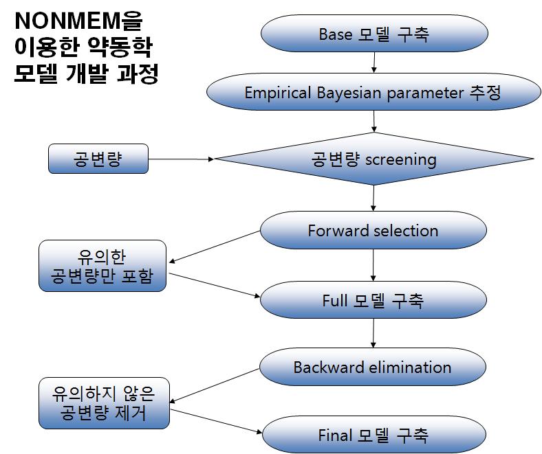 NONMEM을 이용한 약동학 모델 구축의 일반적 흐름도