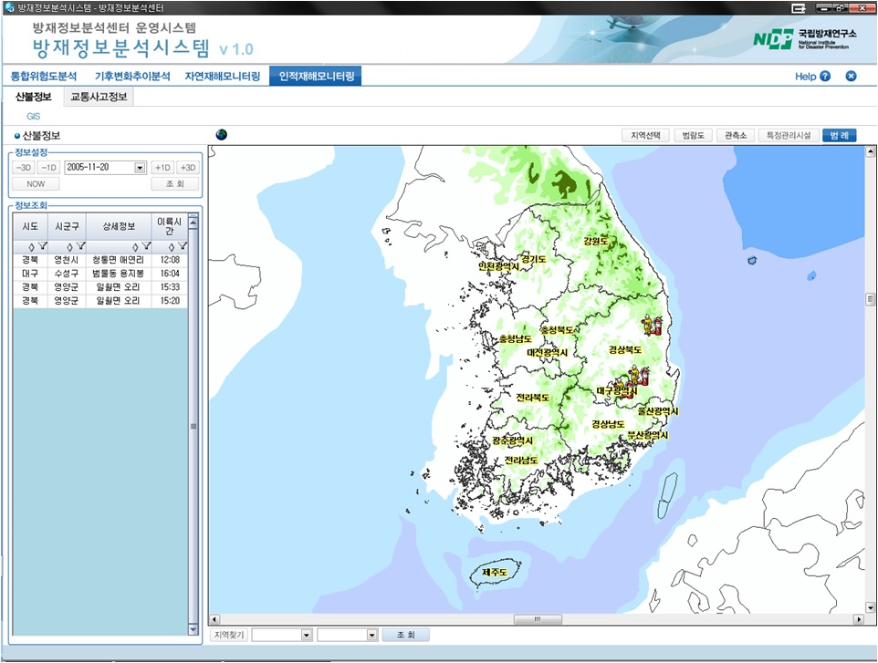 그림 5.30 화재(산불) 모니터링