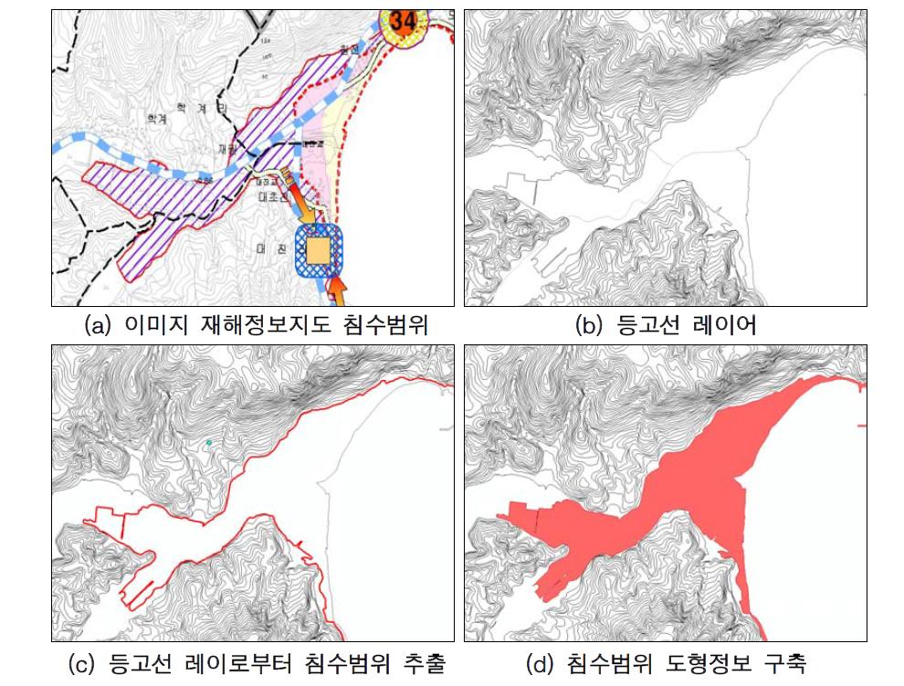 침수범위 도형정보 구축 과정