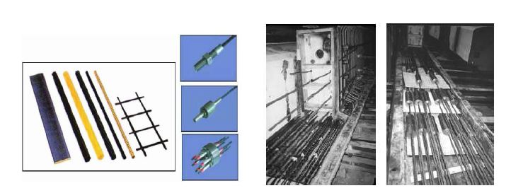 그림 3.8 외국에서 개발된 FRP 보강근 및 긴장 케이블
