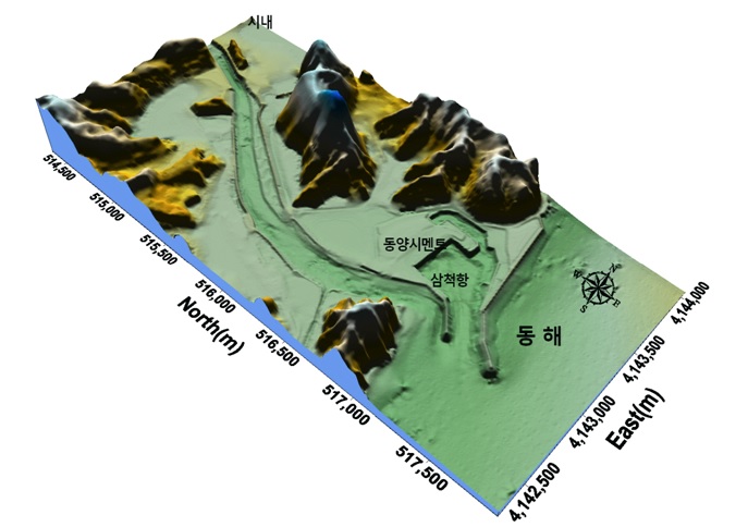 그림 4.2 삼척항의 정밀지형자료 작성예